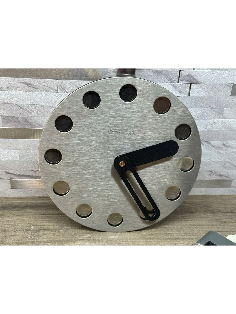 Vintage Rosle Stainless Steel Clock -Rare Find, Tested And Works *Read*